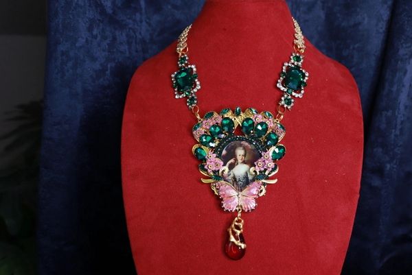 SOLD! 9979 Young Marie Antoinette Green Dark Massive Necklace