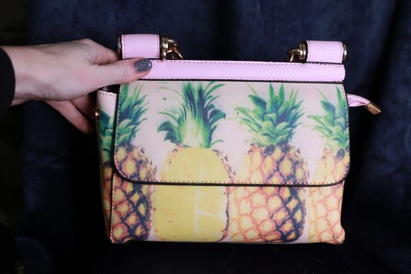 9511 Pineapple Print Pink Handbag