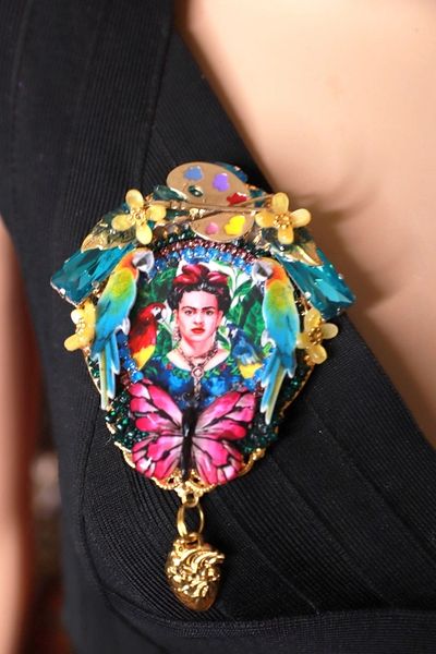 SOLD! 9986 Frida Kahlo Butterfly Huge Brooch