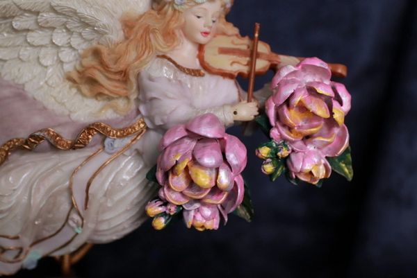 SOLD! 10015 Baroque Hand Painted Vivid Peony Flower Earrings Studs