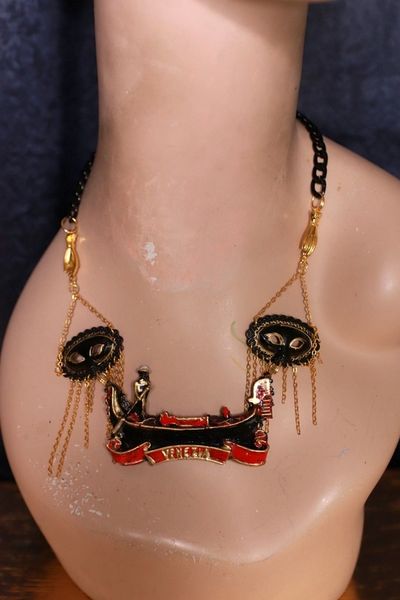 SOLD! 10090 Venice Masks Gondolier Necklace