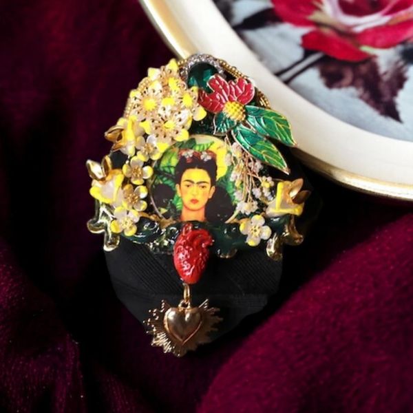 9988 Frida Kahlo Sacred Heart Huge Brooch