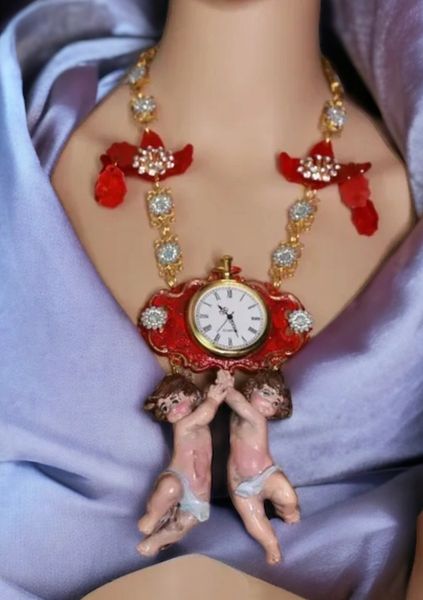 10113 Baroque Massive Cherubs Angels Necklace