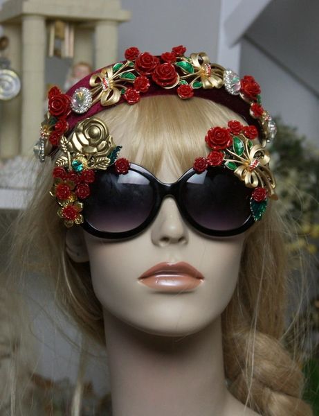 SOLD!1126 Total Baroque Bow Rose Embellished Sunglasses
