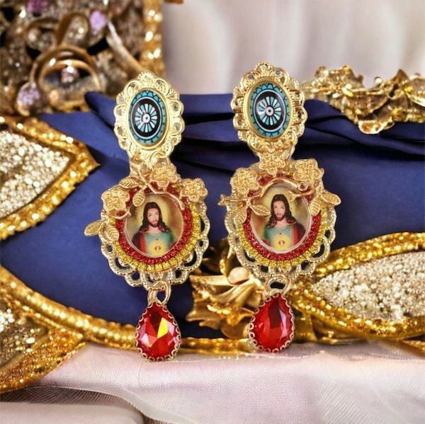 10180 Jesus Lord Religious Elegant Earrings Studs