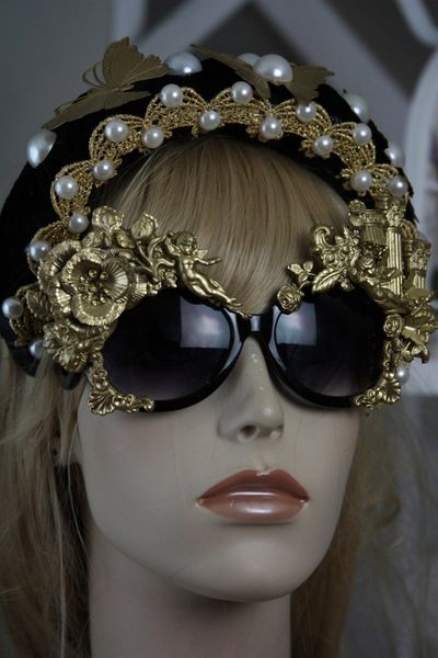 SOLD! 1131 Roman Total Baroque Column Cherub Embellished Sunglasses Shades