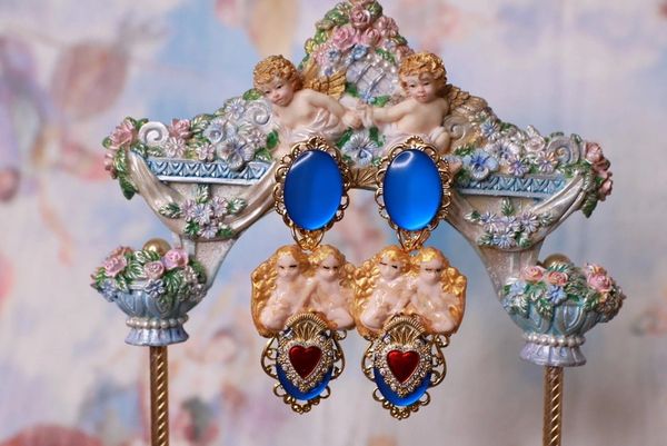 10203 Baroque Sacred Heart Cherubs Earrings