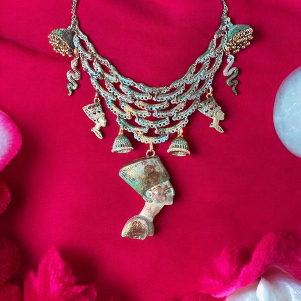 10245 Egyptian Revival Nefertiti Vintage Style Necklace