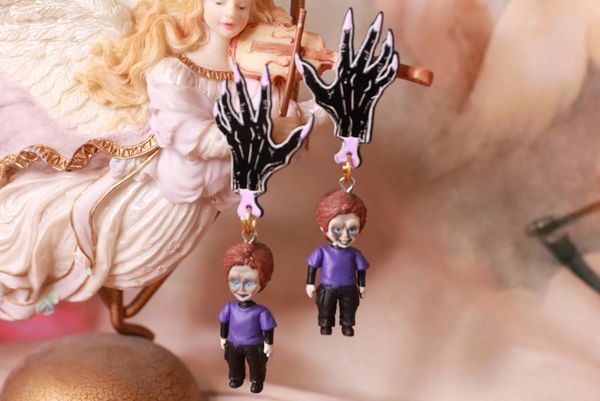 10284 Halloween Chucky Couple Studs Earrings