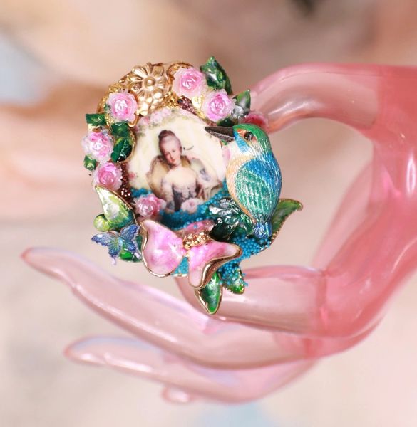 SOLD! 10294 Victorian Marie Antoinette Cameo Adjustable Cocktail Ring