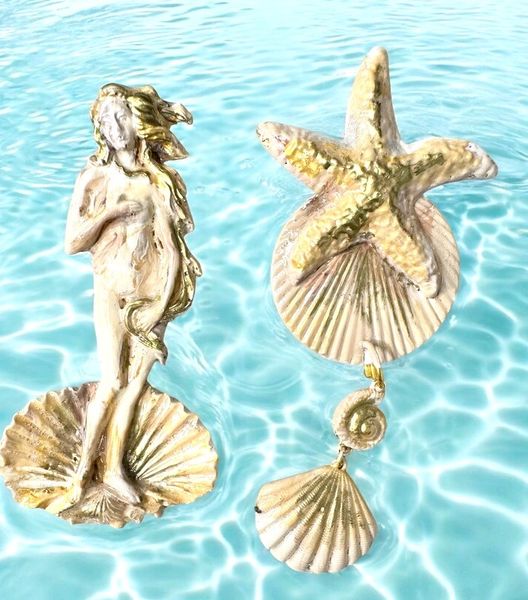 SOLD! 10355 Birth Of Venus Irregular Vintage Style Earrings
