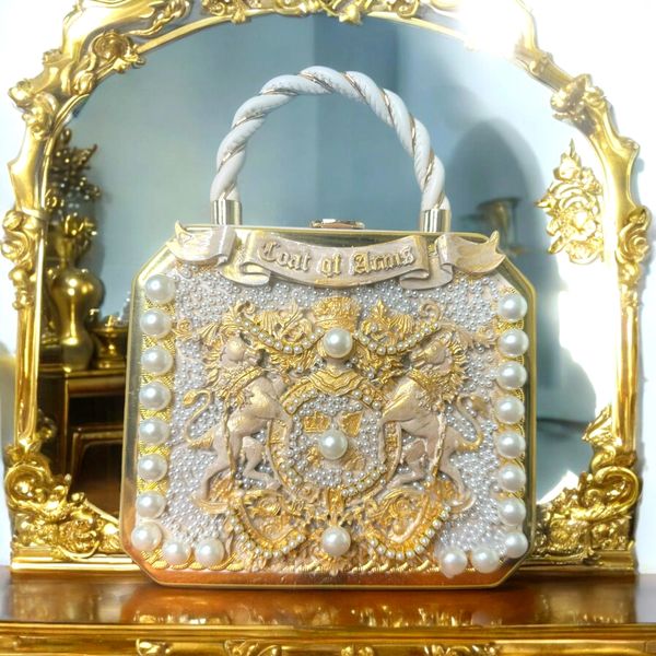 10388 Baroque Pearl Lions Boutique Style Handbag