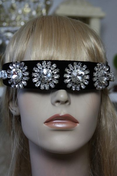 SOLD! 1147 Clear Crystal Glass Fancy Headband