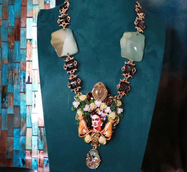 10418 Frida Kahlo Leopards Statement Necklace