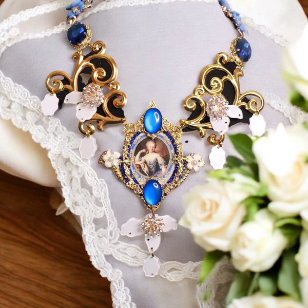 10460 Victorian Blue Marie Antoinette Necklace