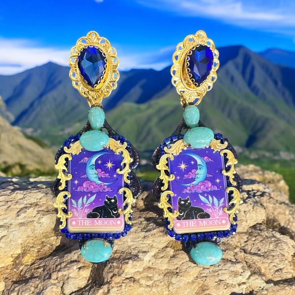 SOLD! 10472 Tarot Cards The Moon Earrings