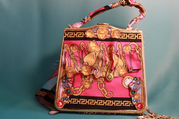 7830 High-End Silk Scarf Embellishment Handbag