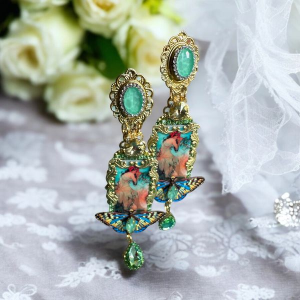 10483 Alphonse Mucha Tribute Cameo Earrings