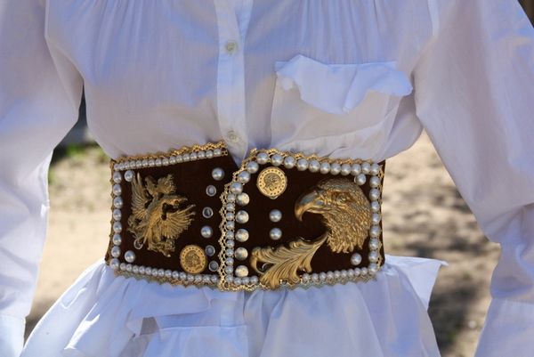 SOLD OUT! Medieval Eagle Pearl Brown Unusual Corset Waist Belt