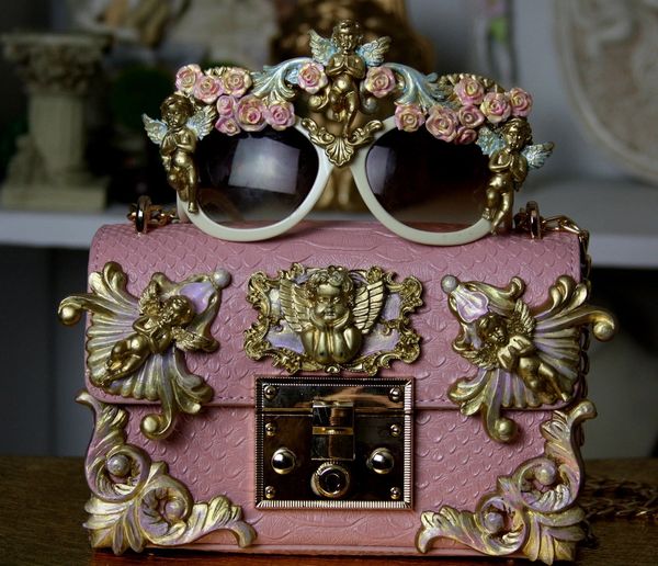 SOLD! 1216 Total Baroque Pale Pink Cherub Purse Handbag