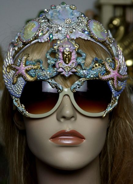 SOLD! 1237 Italian Medusa Total BAroque Hand Painted Embellished Sunglasses