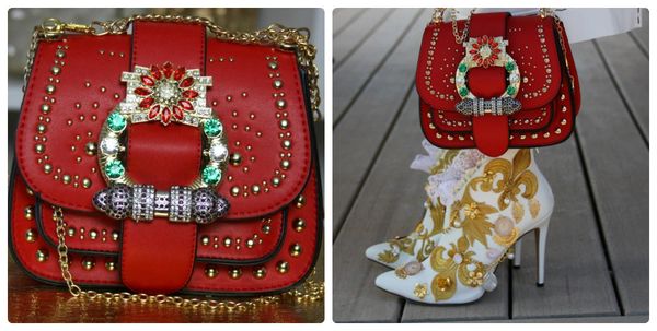 SOLD! 1275 Designer Inspired Rivet Embellished Fancy Crossbody Handbag