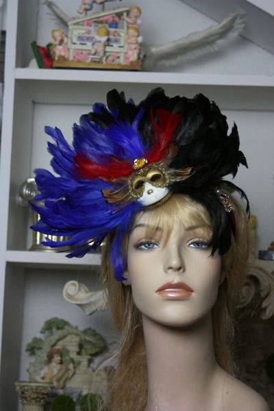 SOLD! 1282 Venetian Mask Feather Impressive Headband