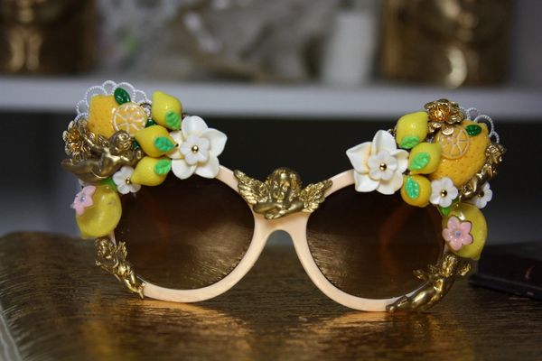 SOLD! 1314 Baroque Designer Inspired Lemon Cherub Sunglasses Shades