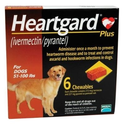 Heartgard Plus for Large Dogs 51-100 lbs - 6 Months (12 Months $132.98)