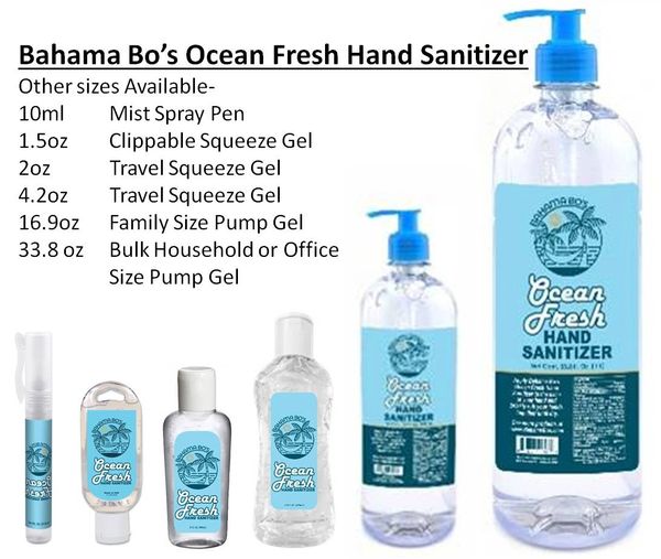 Family Bulk Pack Bahama Bo's Ocean Fresh Hand Sanitizer