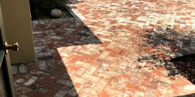 brick patio herringbone pattern