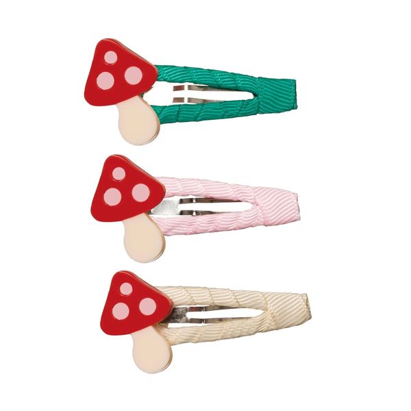 Red Mushroom trio snap clips - Lilies & Roses NY