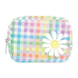 Daisy Gingham Clear Cosmetic Bag