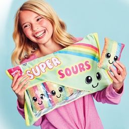 Super Sours Packaging Strawberry Scented Fleece Plush