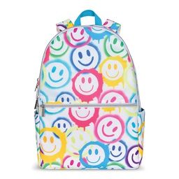 White Spray Paint Smiles Backpack