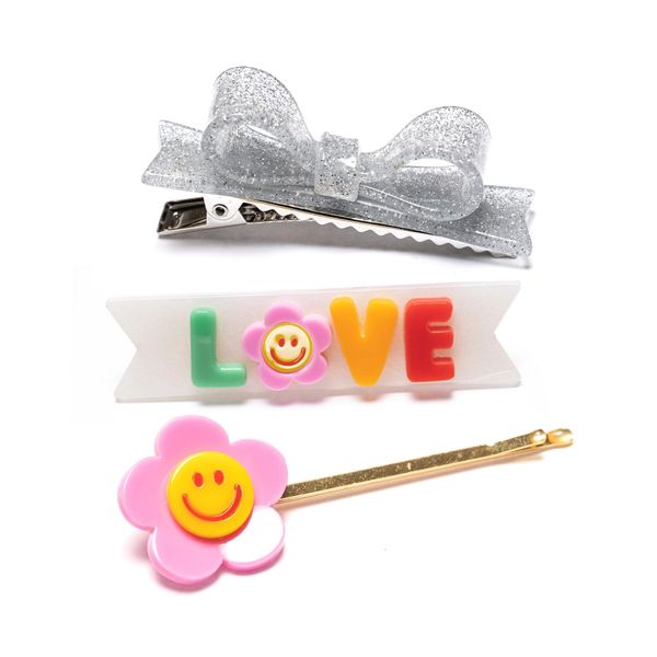 LOVE Word Set Alligator Clips - Lilies & Roses NY
