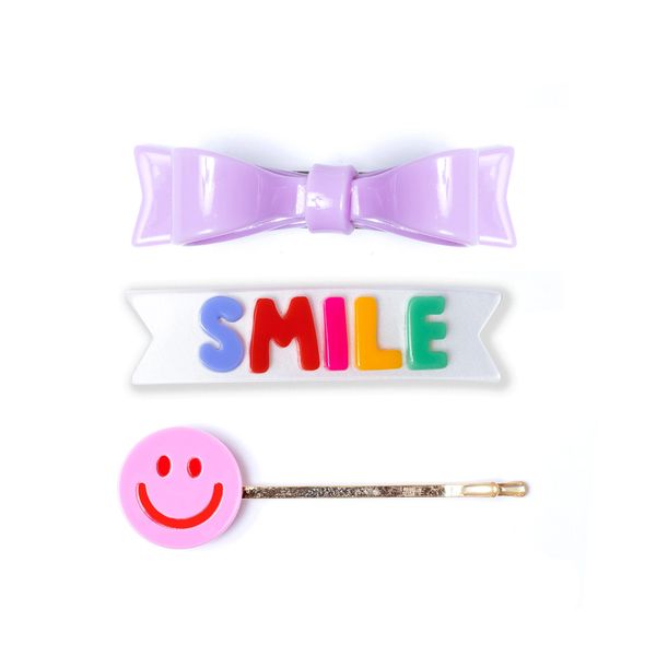 SMILE Word Set Alligator Clips - Lilies & Roses NY