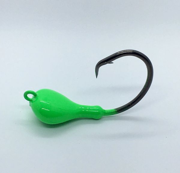 Assist Hook Jig: Neon Green  Bird of Prey Fishing Tackle