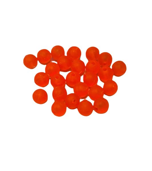 Fishing Beads Round 6mm GLOW ORANGE 100/PK