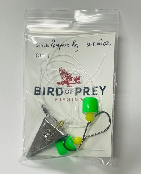 Two Hook Green Pompano Rig  Bird of Prey Fishing Tackle