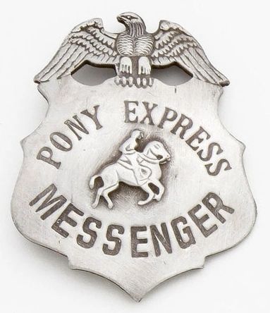 Deluxe Pony Express Messenger Badge by Denix - Antique Silver Finish