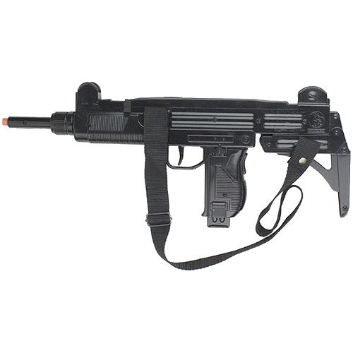 Gonher Replica Israeli Uzi Style 12 Caps Submachine Gun - Black Finish with Sling