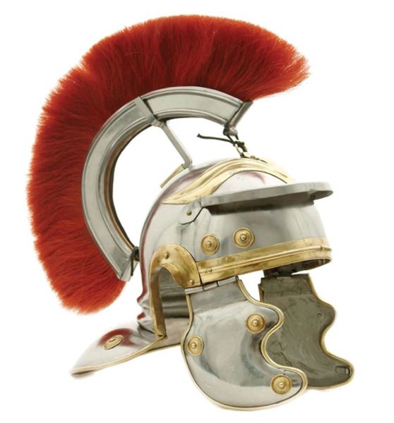 Deluxe Replica Roman Centurion Steel Helmet with Real Horse Hair Plume