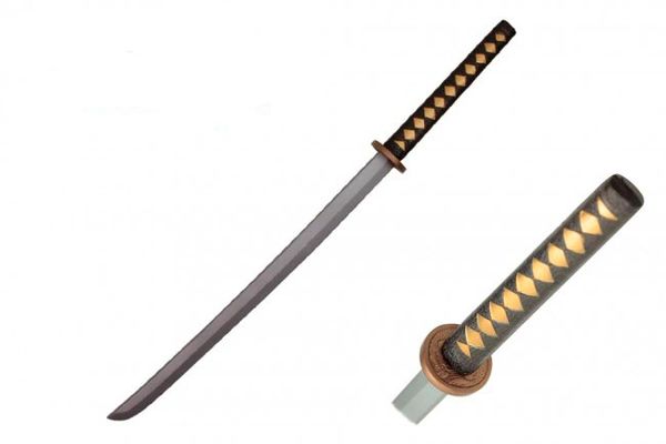 Japanese 38" Long Durable Foam Katana Sword in Black & Gold Handle