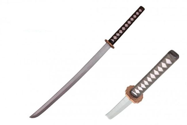 Japanese 38" Long Durable Foam Katana Sword in Black & Silver Handle