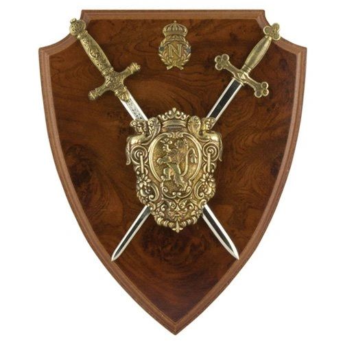 Napoleonic Shield & 2 Miniature Desktop Letter Openers Swords