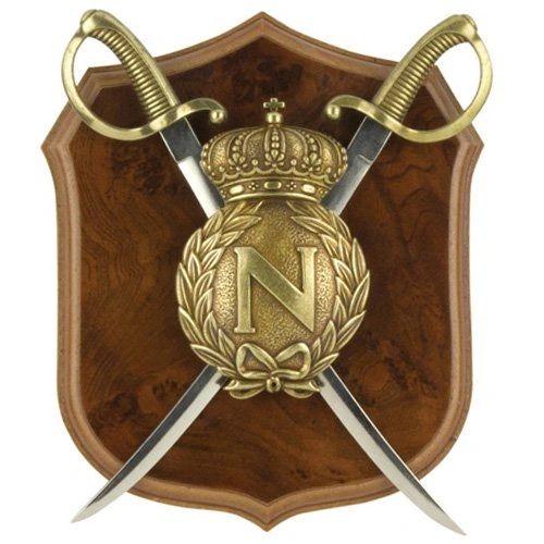Napoleonic Shield & Pair of Mini Sabre Letter Opener