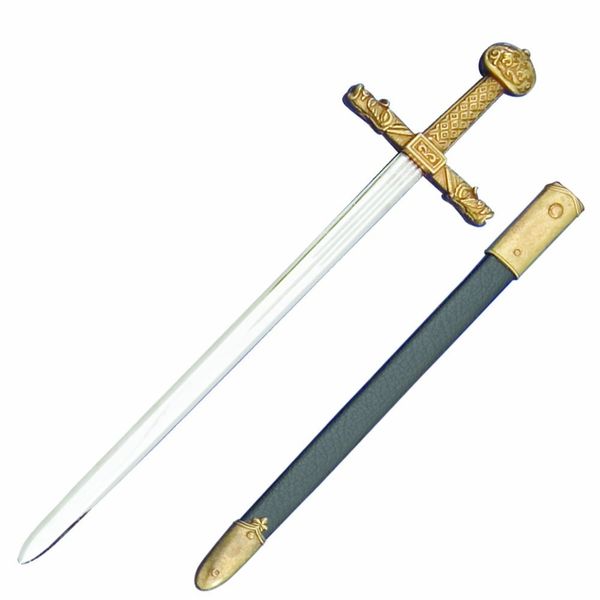 Medieval Gold Trim Charlemagne Letter Opener With Scabbard
