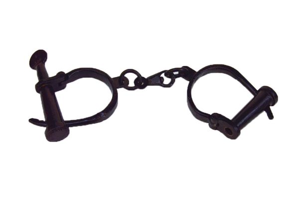 Medieval Hand Forged Iron Shackles Handcuffs Replica