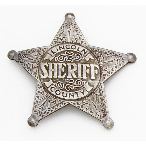Old West Lincoln County Sheriff's Badge by Denix - Antique Silver Finish